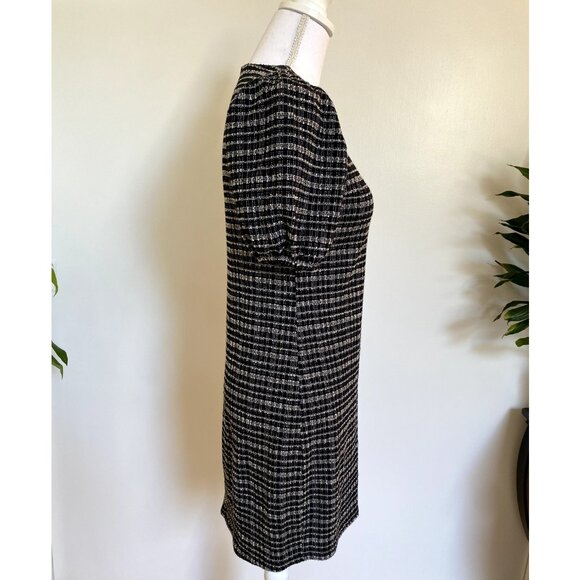 ⚫ ⚪ Chic Zara b&w shift dress with puff sleeves in tweed-like fabric ⚪ ⚫ - Picture 4 of 8
